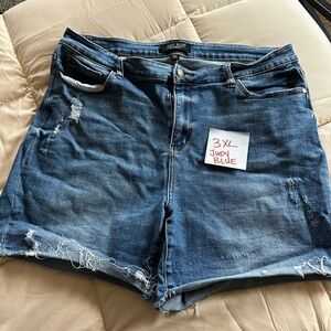 Judy Blue Women's Ripped Jean Shorts - Dark Blue